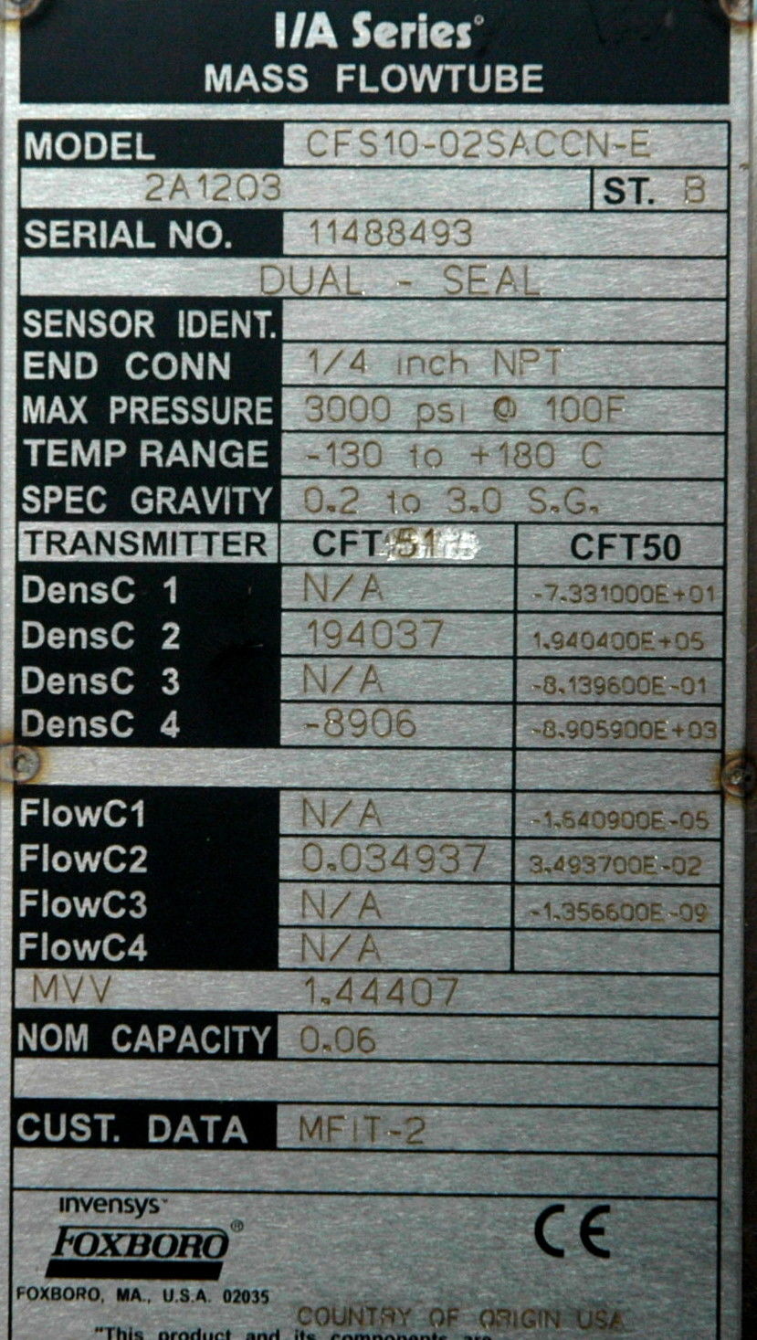 FOXBORO  CFS10-02SACCN-E (yng)