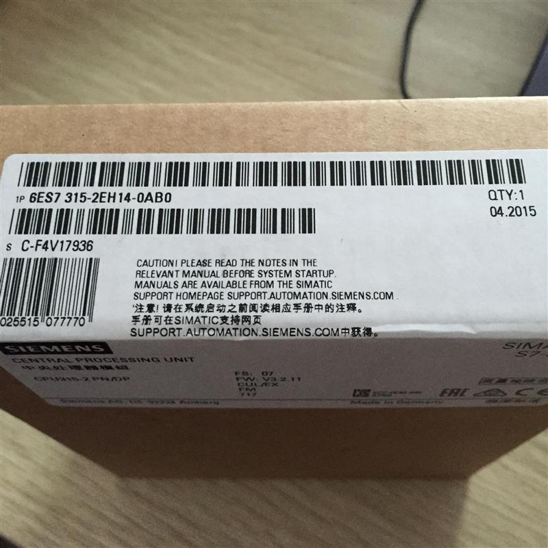 6ES7315-2EH14-0AB0CPU315-2 PN/DP, 384K(ni)